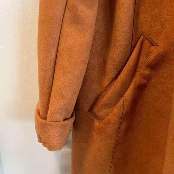 Faux Suede Brown Coat - Picture 4 of 7